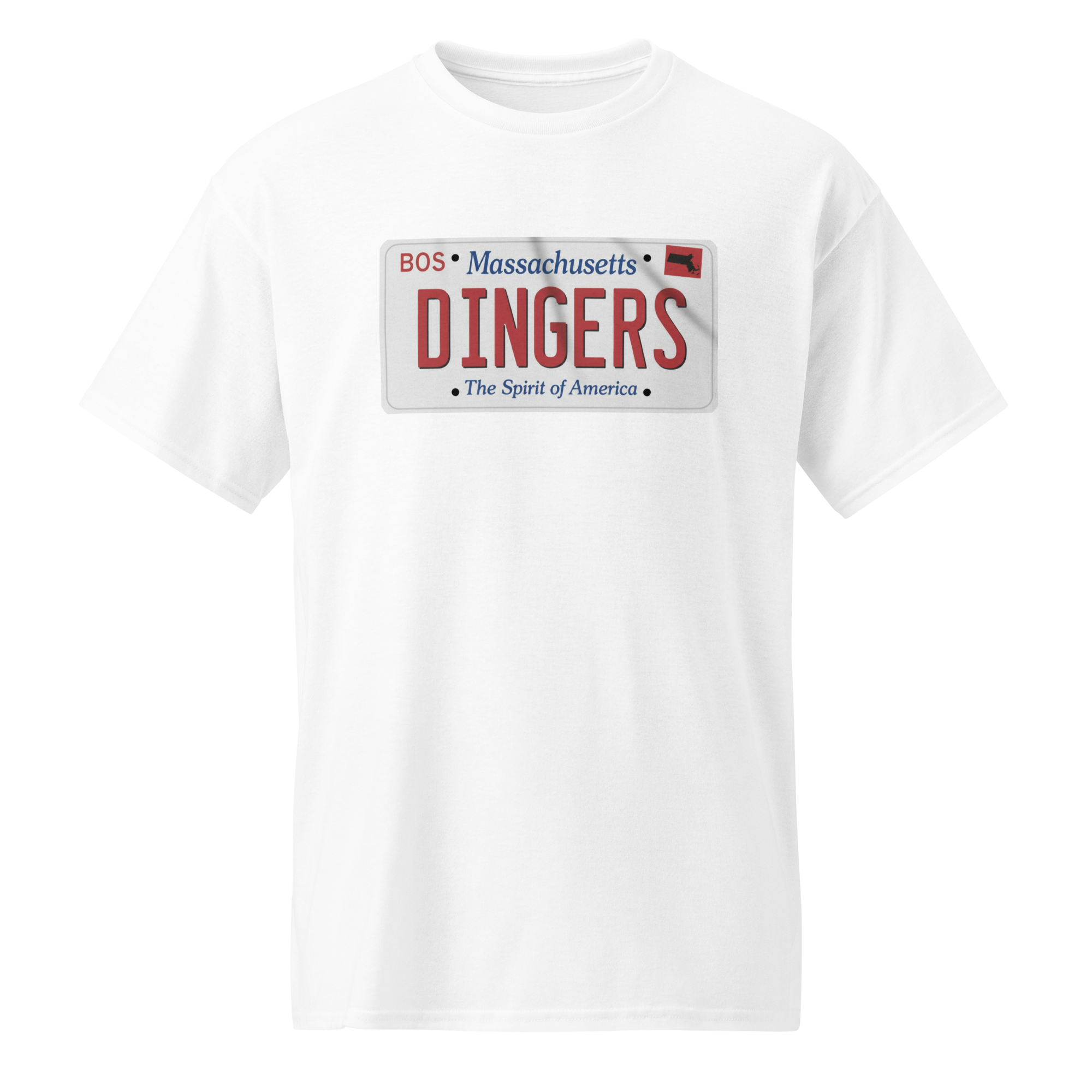 Collection of DINGERS Massachusetts License Plate T Shirt in a gallery layout